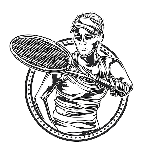 Ilustración de niña jugando al tenis