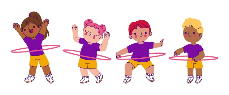 Vector gratuito ilustración de niños en clase de educación física.