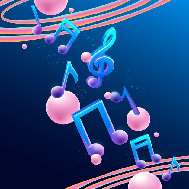Ilustración de notas de música