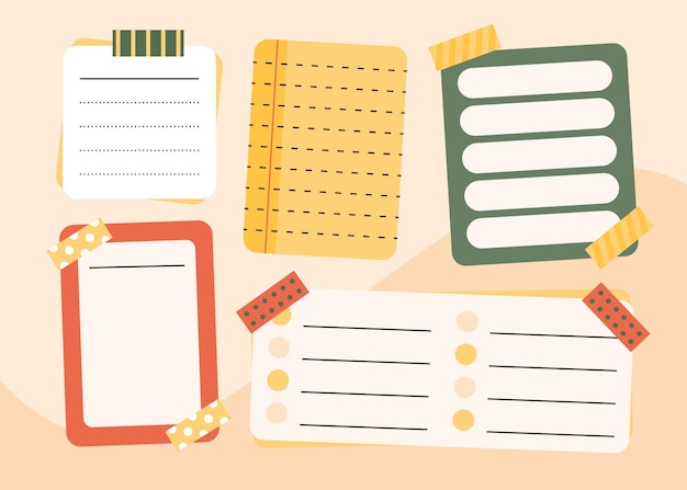Ilustración de notas pegajosas dibujadas a mano