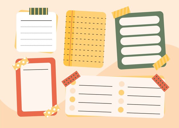 Ilustración de notas pegajosas dibujadas a mano