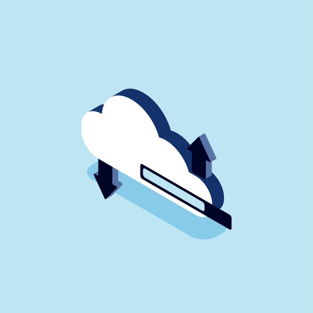 Ilustración de la nube con el concepto de almacenamiento en la nube