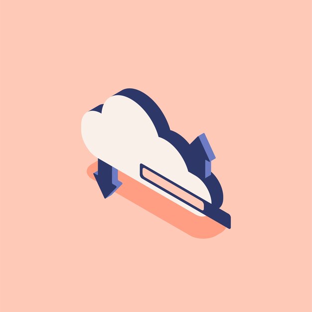 Ilustración de la nube con el concepto de almacenamiento en la nube