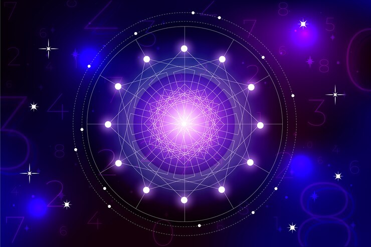 Vector gratuito ilustración de numerología de gradiente