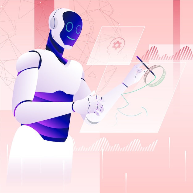 Ilustración de obras de arte que generan un gradiente