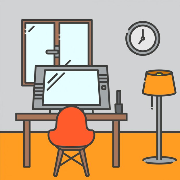Ilustración de oficina creativa