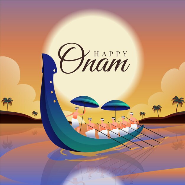 Ilustración de onam indio degradado