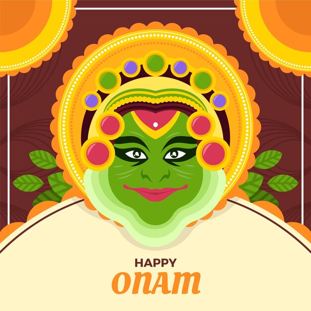 Ilustración de onam indio plano