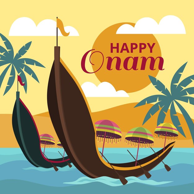 Ilustración de onam indio plano