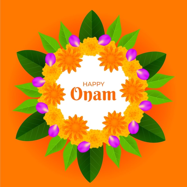 Ilustración de onam indio realista