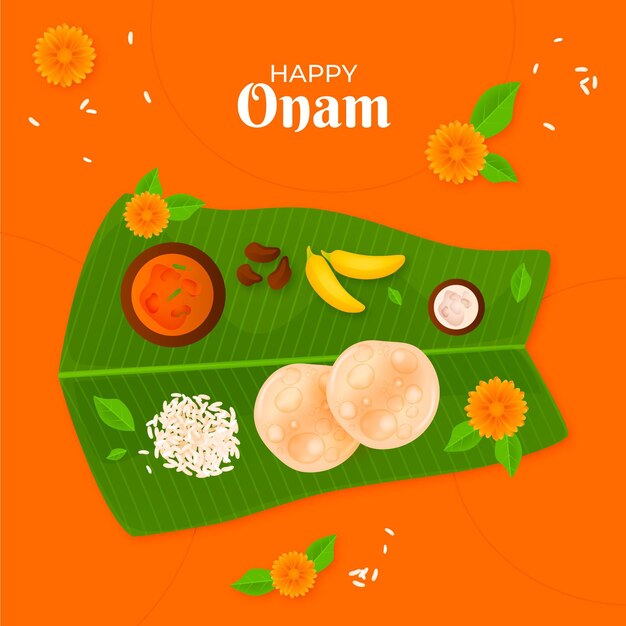 Ilustración de onam indio realista