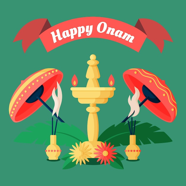 Ilustración de onam plana