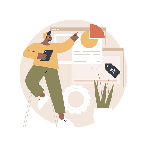 Ilustración de optimización de etiqueta alternativa