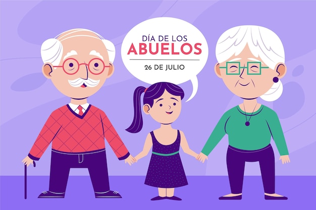 Vector gratuito ilustración orgánica plana dia de los abuelos.