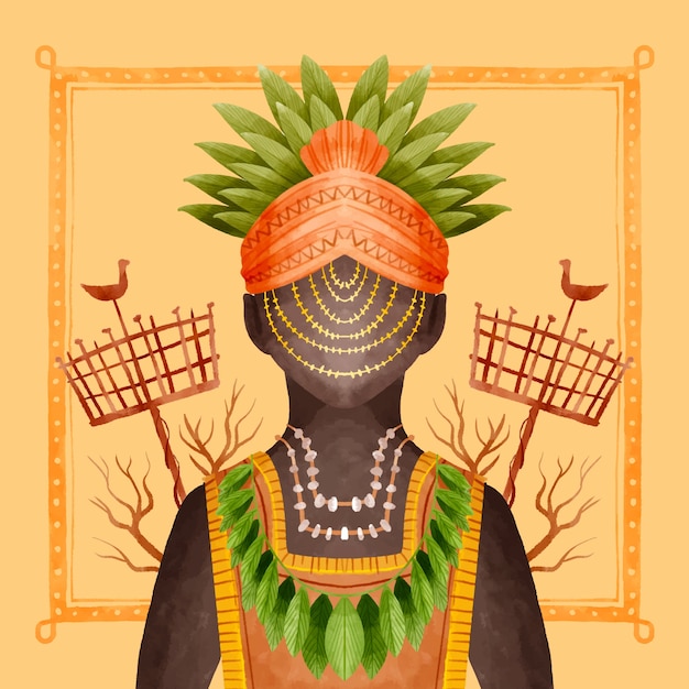 Ilustración de orishas acuarela