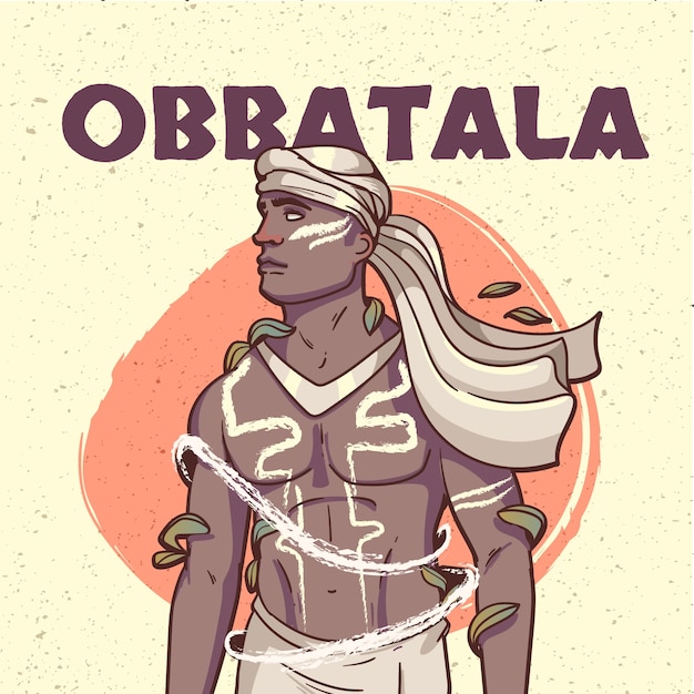 Ilustración de orishas dibujados a mano
