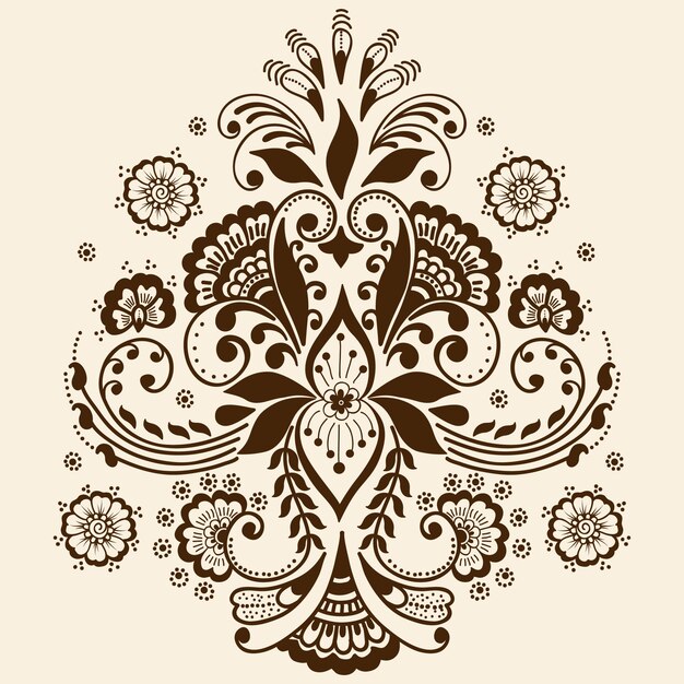 Ilustración del ornamento de mehndi