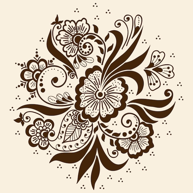 Ilustración del ornamento de mehndi