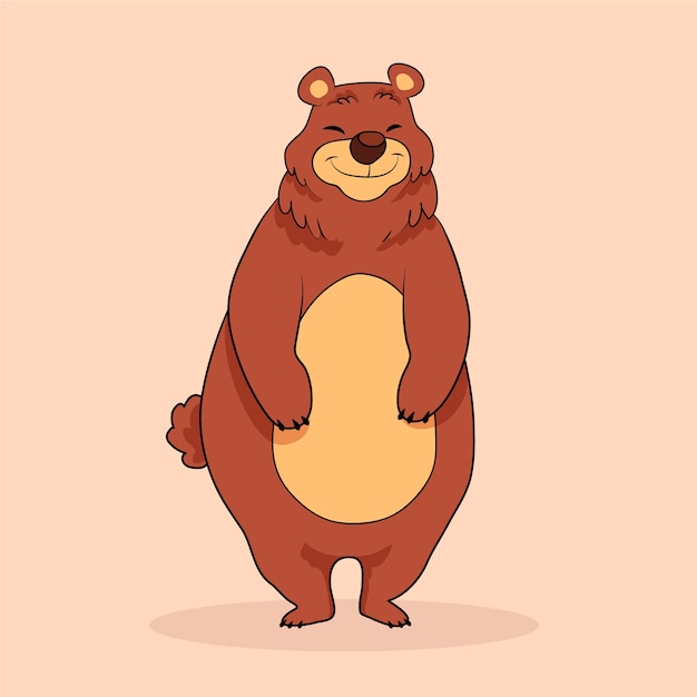 Ilustración de oso de dibujos animados dibujados a mano