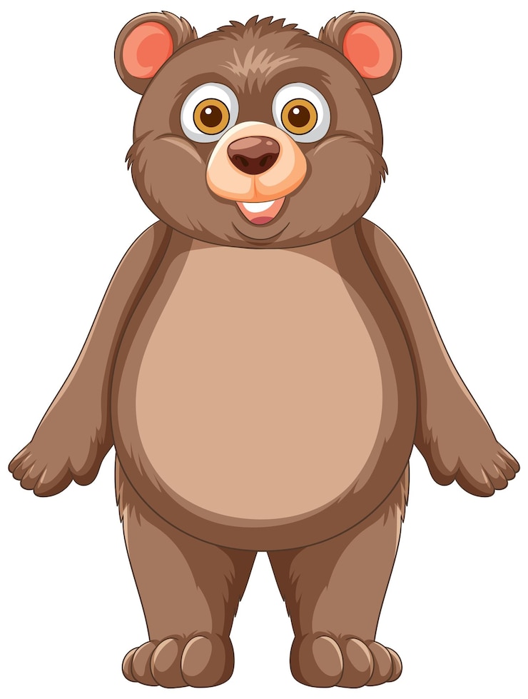 Vector gratuito ilustración de un oso de dibujos animados