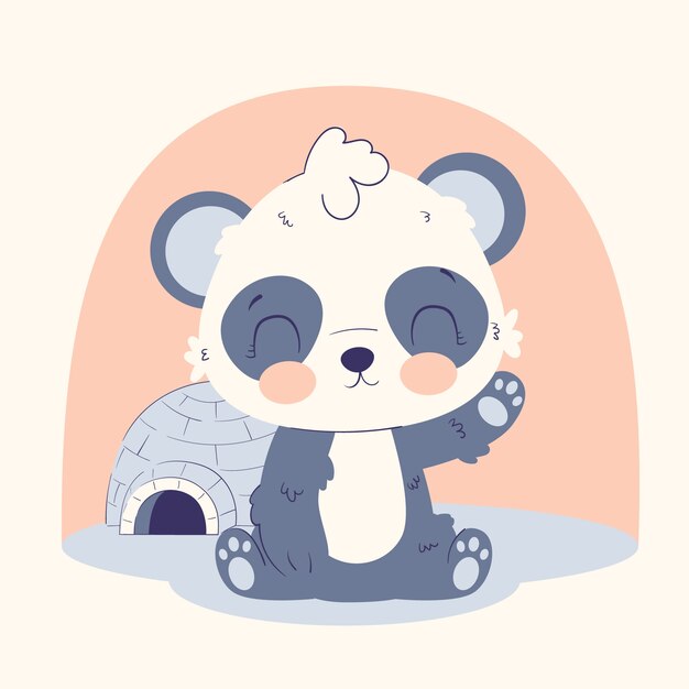 Ilustración de oso femenino dibujado a mano