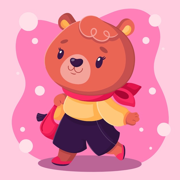 Vector gratuito ilustración de oso femenino dibujado a mano