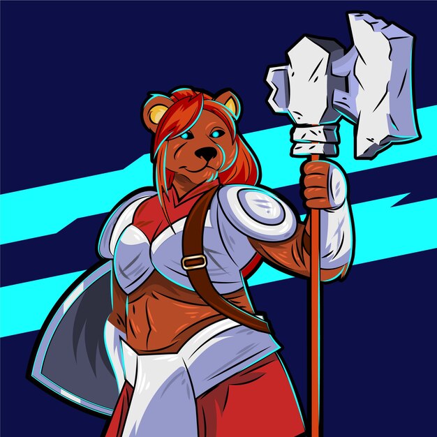 Ilustración de oso hembra de diseño plano