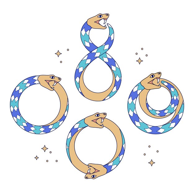 Ilustración de ouroboros dibujada a mano