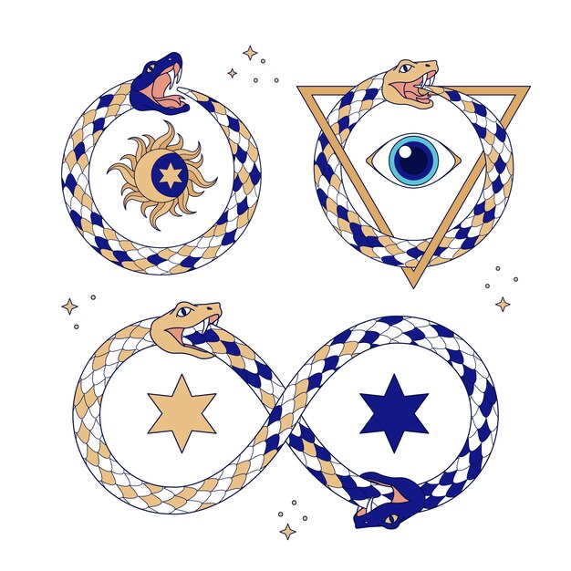 Ilustración de ouroboros dibujada a mano