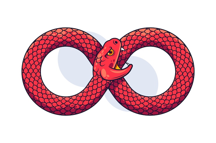 Vector gratuito ilustración de ouroboros dibujada a mano