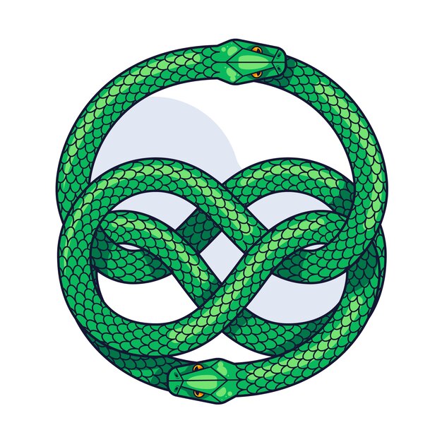 Ilustración de ouroboros dibujada a mano