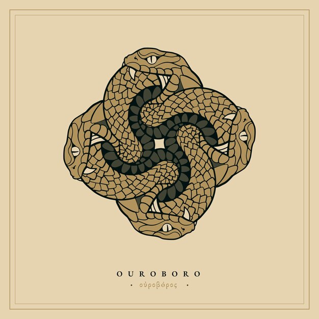 Ilustración de ouroboros dibujada a mano