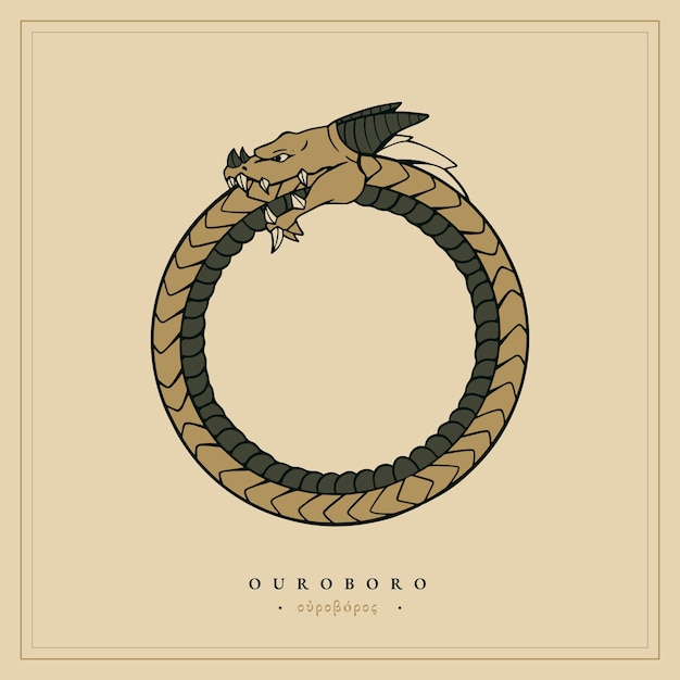 Ilustración de ouroboros dibujada a mano