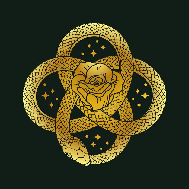 Ilustración de ouroboros dibujada a mano