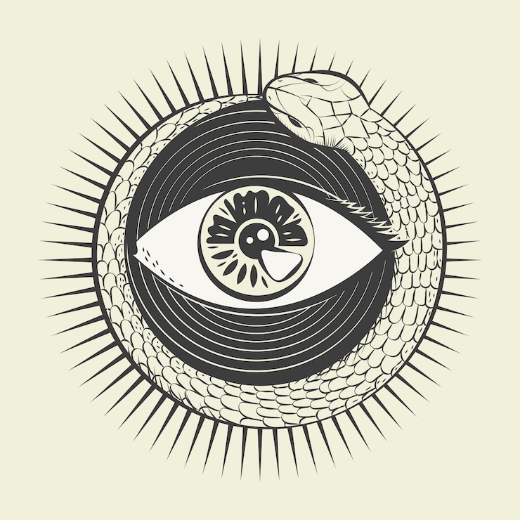 Vector gratuito ilustración de ouroboros dibujada a mano