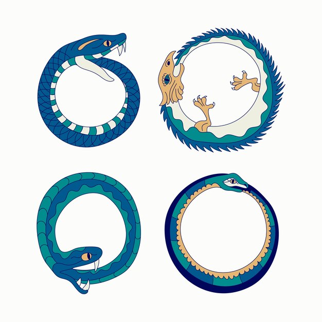 Ilustración de ouroboros dibujada a mano