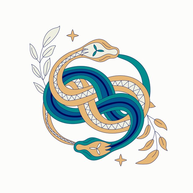 Ilustración de ouroboros dibujada a mano