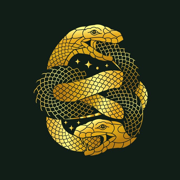 Ilustración de ouroboros dibujada a mano
