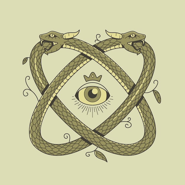 Ilustración de ouroboros dibujada a mano