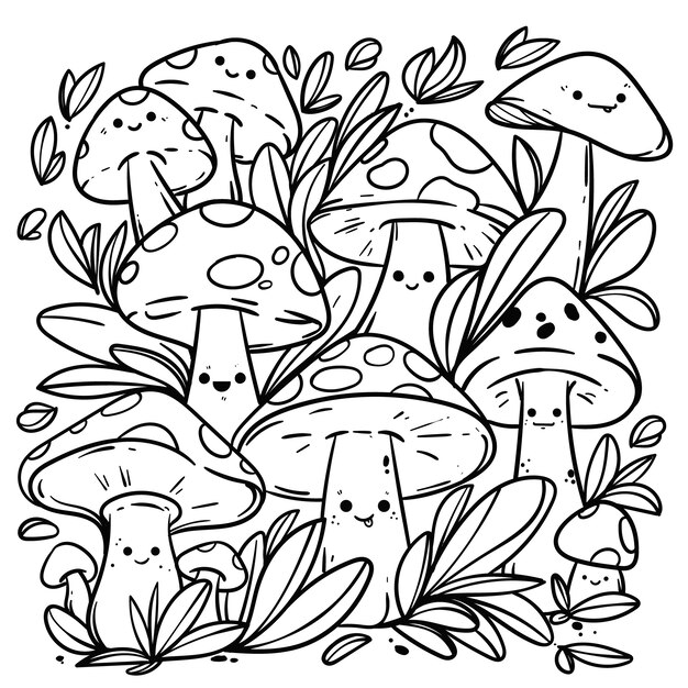 Ilustración de página de colorear dibujada a mano