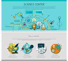 Vector gratuito ilustración de la página de science center line