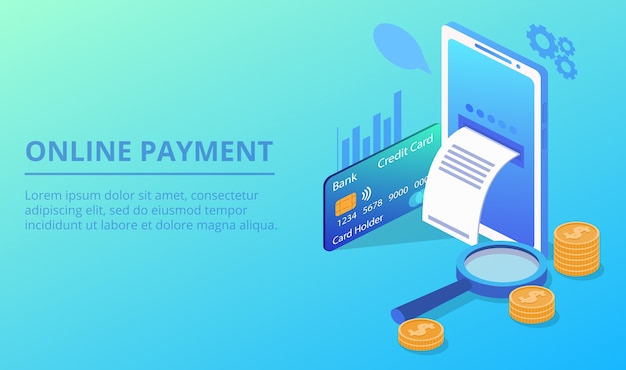 Ilustración de pago de smartphone en línea