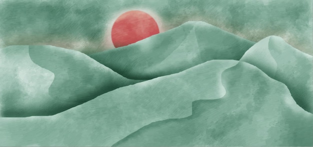 Ilustración de paisaje grabado. fondo de montaña abstracto