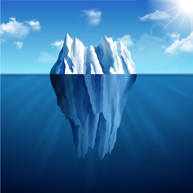 Ilustración de paisaje de iceberg