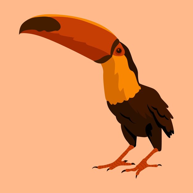 Ilustración de pájaro de nuez de diseño plano