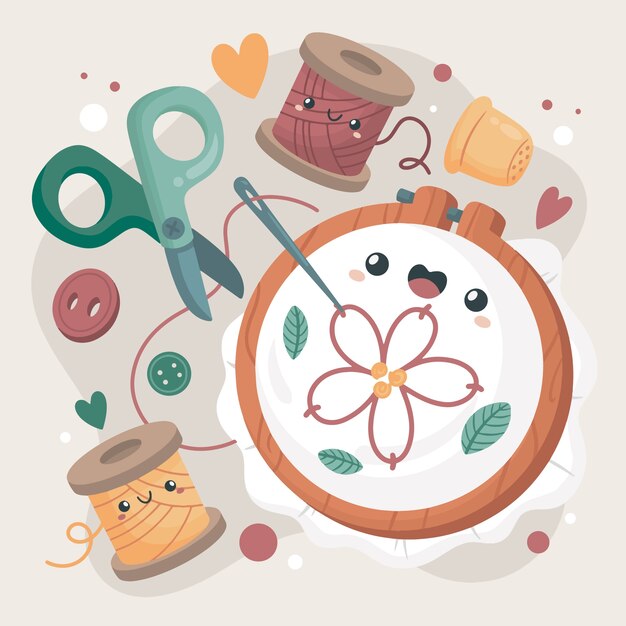 Ilustración de paleta de colores apagados