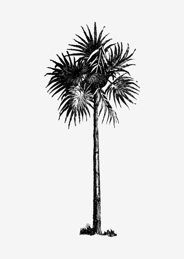 Vector gratuito ilustración de palmera vintage
