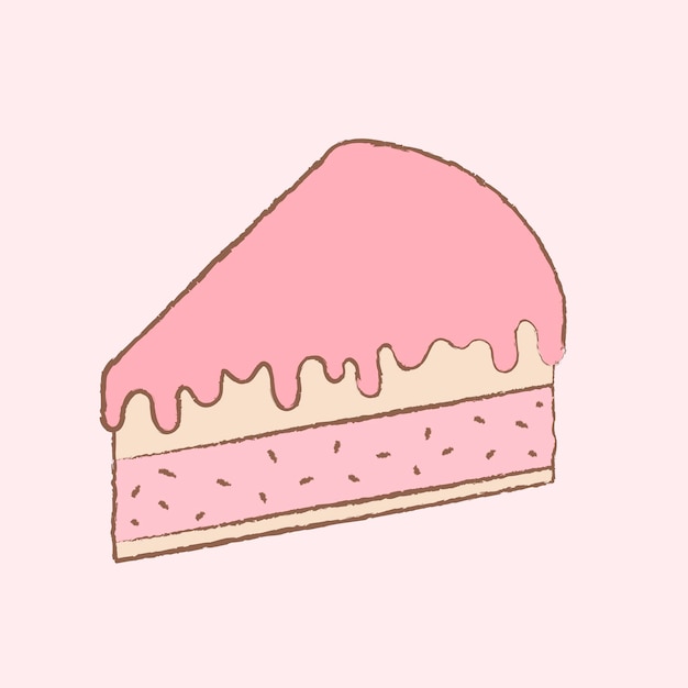 Ilustración de panadería de vector de elemento de diseño lindo de tarta de queso