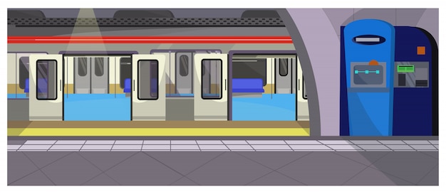 Ilustración de parada de metro