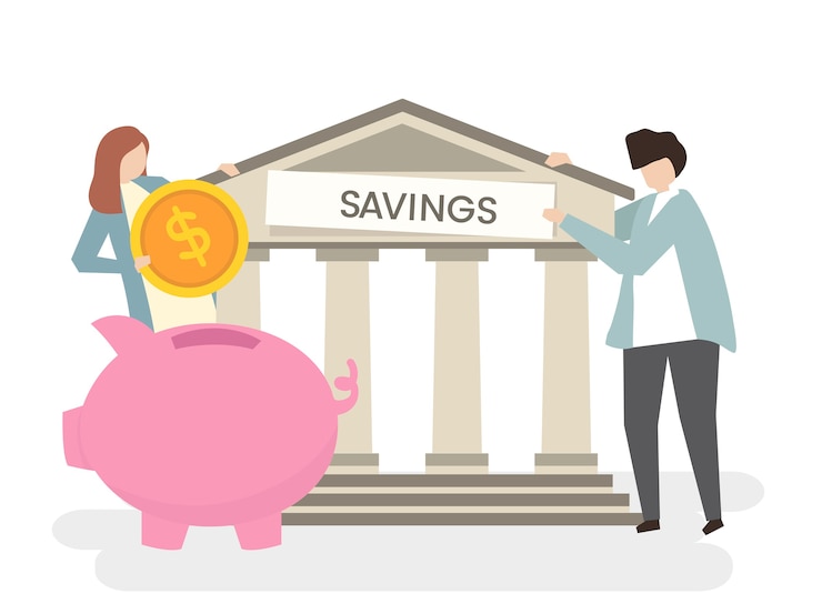 Vector gratuito ilustración de una pareja en el banco